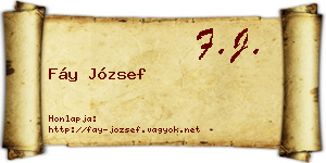 Fáy József névjegykártya