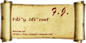 Fáy József névjegykártya